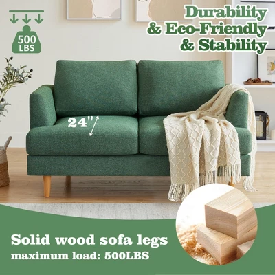 Gericco Loveseat Sofa 56", Small Couches For Small Spaces, Mid Century Love Seat Couches For Living Room, Upholstered 2-Seater Small Couch 9 Gericco Loveseat Sofa 56", Small Couches For Small Spaces, Mid Century Love Seat Couches For Living Room, Upholstered 2-Seater Small Couch - Image 9