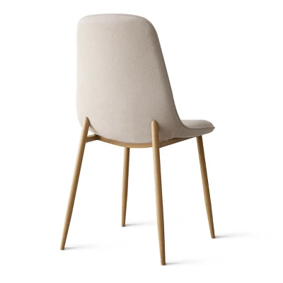 Set Of 4 Dining Chairs With Back, Upholstered Modern Accent Chairs With Metal Wood-Look Legs For Dining Room-Maison Boucle 5 Set Of 4 Dining Chairs With Back, Upholstered Modern Accent Chairs With Metal Wood-Look Legs For Dining Room-Maison Boucle - Image 5