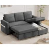 Dyonery 81" Sleeper Sofa Bed With Pull Out Bed, L Shaped Couch Sectional Sleeper Sofa, Pull Out Couch With Reversible Storage Chaise