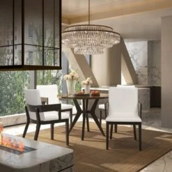 Set Of 2 Modern Arm Dining Chairs, Wood Frame With Glossy PU Leather Upholstery For Kitchen, Dining Room, Or Contemporary Seating Areas-Maison Boucle 10 Set Of 2 Modern Arm Dining Chairs, Wood Frame With Glossy PU Leather Upholstery For Kitchen, Dining Room, Or Contemporary Seating Areas-Maison Boucle -Baxton Studio Shop GUEST b686b95b 25ac 4c8b 9c25 b8861c178108