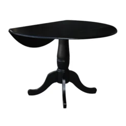 Davidson Round Dual Drop Leaf Pedestal Table Black - International Concepts -Baxton Studio Shop GUEST b692d8a5 3d9a 4d68 89b6 45d6b131c326