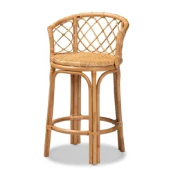 Orchard Rattan Counter Height Barstool Natural/Brown - Bali & Pari