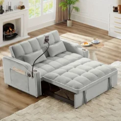 ORRD Foldable Double Seat Recliner Sofa Bed, Velvet Pull-Out Sleeper With USB Port & Side Pockets 14 ORRD Foldable Double Seat Recliner Sofa Bed, Velvet Pull-Out Sleeper With USB Port & Side Pockets -Baxton Studio Shop GUEST b6b2a420 7679 4867 86fa 34ca80b0c598