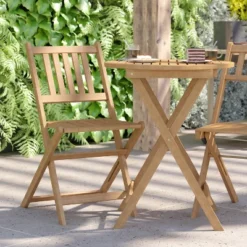 Flash Furniture Indoor/Outdoor Acacia Wood Folding Table And 2 Chair Bistro Set In Natural 14 Flash Furniture Indoor/Outdoor Acacia Wood Folding Table And 2 Chair Bistro Set In Natural -Baxton Studio Shop GUEST b6e0a893 f45c 4c4a b468 a2d4126ce2a1