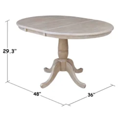 36" Harry Round Extendable Dining Table With 4 Chairs - International Concepts -Baxton Studio Shop GUEST b6e3c68a 0c93 4b29 820f 2786fd0e1164