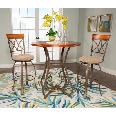 3pc Carter Swivel Dining Sets Metal/Tan/Cherry - Powell Company 10 3pc Carter Swivel Dining Sets Metal/Tan/Cherry - Powell Company - Image 10