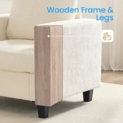 Mjkone 82" Chenille Straight Sectional Sofa ,Cloud Sleeper Comfy Upholstered 3-Seater Couch -Baxton Studio Shop GUEST b6ff4abf ac9d 41c0 a688 1c378d9023d7