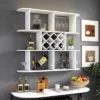 Gulches Rustic 3-Tier Wall-Mounted Wine Rack With Glass Holder