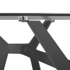 60" Architect Desk/Dining Table With Clear Glass Metallic Pewter - Studio Designs Home -Baxton Studio Shop GUEST b779773d be9e 42ec bec0 b7c4bc89f3c7