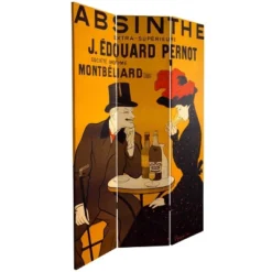 6" Double Sided Absinthe Canvas Room Divider Yellow/Black - Oriental Furniture -Baxton Studio Shop GUEST b790ff48 8eec 490b 80b3 951784679eb3