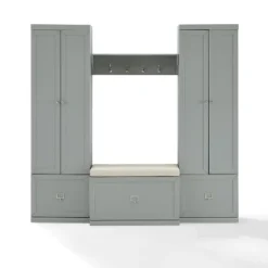 4pc Harper Entryway Set With Bench, Shelf And 2 Pantry Closets - Crosley -Baxton Studio Shop GUEST b79cb774 ed01 4b3f 8c85 4eceb3d4b3c4