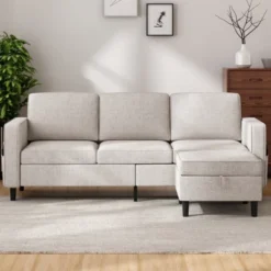 Mjkone Convertible Sectional Sofa Couch, 3-Seat L-Shaped Sofa With Storage Ottoman 21 Mjkone Convertible Sectional Sofa Couch, 3-Seat L-Shaped Sofa With Storage Ottoman -Baxton Studio Shop GUEST b7aa83da 59bb 40a9 bdfd 3e33e9b6d03a