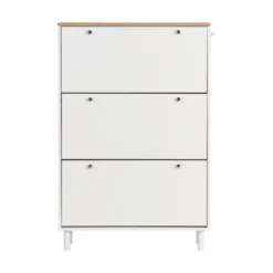 Narrow Design Shoe Cabinet With 3 Flip Drawers, 3 Hooks And Adjustable Panels - ModernLuxe -Baxton Studio Shop GUEST b7c58c2f ea89 45d5 b169 d7ab27075a34