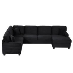 Upholstered Sectional Sofa L-shaped Sofa With Movable Ottoman & Side Storage Pockets - ModernLuxe 21 Upholstered Sectional Sofa L-shaped Sofa With Movable Ottoman & Side Storage Pockets - ModernLuxe -Baxton Studio Shop GUEST b7d9eb23 982f 43bc 9fb3 7046211fe179