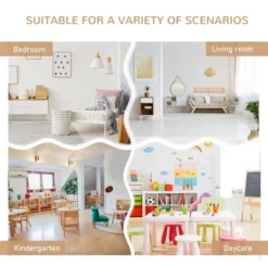 Aghana Digitals Kids 4-Piece Activity Set: Pinewood Table, 2 High Back Chairs & Storage Bench, -Baxton Studio Shop GUEST b7fc366a 2768 4c16 a8b6 ac7c5e962f10