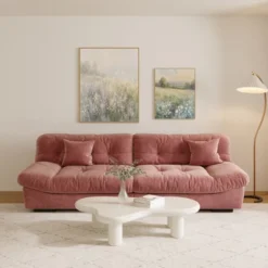 Cloud Modular Sectional Sofa,105inch Scrub Velvet Sofa Couch For Living Room,Curved Couch,Modern LoveSofa With 2 Pillows 3 Seater For Apartment -Baxton Studio Shop GUEST b8161223 908f 4761 9ad2 673eaf6e84ad