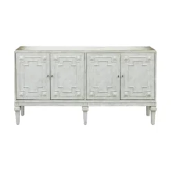 Lindos 4 Door Credenza White - Treasure Trove Accents