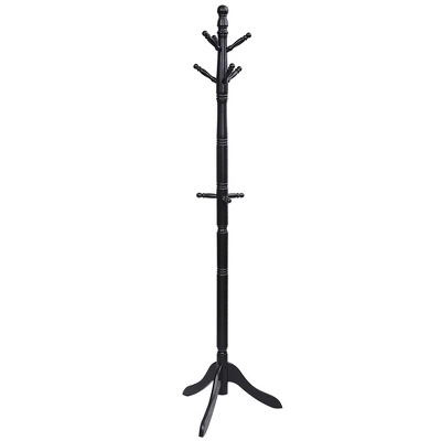 Costway Coat Rack Wooden Hall Tree 2 Adjustable Height W/ 9 Hooks WalnutBlack Grey 10 Costway Coat Rack Wooden Hall Tree 2 Adjustable Height W/ 9 Hooks WalnutBlack Grey - Image 10