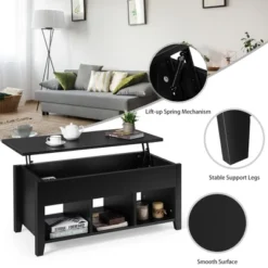 Costway Lift Top Coffee Table W/ Storage Compartment Shelf Living Room Furniture Black 16 Costway Lift Top Coffee Table W/ Storage Compartment Shelf Living Room Furniture Black -Baxton Studio Shop GUEST b8c3d6b2 98da 4762 992f 7e853ad01659