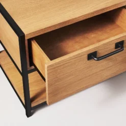 Modular Entryway Storage Bench With Shelving - Aged Oak - Hearth & Hand™ With Magnolia: Iron Frame, Farmhouse Style, CARB Certified -Baxton Studio Shop GUEST b8d3381d 0501 4f21 af0c fa07c85a2f5c