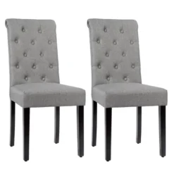 Costway Set Of 2 Parsons Upholstered Fabric Chair With Wooden Legs Pink/Beige/Grey/White&Black 22 Costway Set Of 2 Parsons Upholstered Fabric Chair With Wooden Legs Pink/Beige/Grey/White&Black -Baxton Studio Shop GUEST b8fa287c 7573 4851 877e bf71eb7ae548