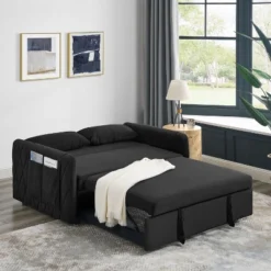 55.5" Modern Pull-Out Sleep Sofa - 2-Seater Loveseat With Lumbar Pillows & Side Pockets 12 55.5" Modern Pull-Out Sleep Sofa - 2-Seater Loveseat With Lumbar Pillows & Side Pockets -Baxton Studio Shop GUEST b90307f8 b643 4f77 adc8 384791943b44