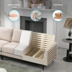 Mjkone Luxury 107"W*81.5''D Linen L-shaped Couch,6-Seat Oversized Sectional Sofa Couch With Corner Sofa 11 Mjkone Luxury 107"W*81.5''D Linen L-shaped Couch,6-Seat Oversized Sectional Sofa Couch With Corner Sofa -Baxton Studio Shop GUEST b91bcc4a a643 48b1 a037 c8177b2e2375