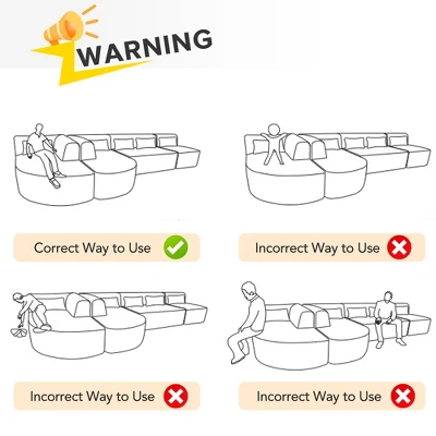 144"W Modular Sectional Sofa, Oversized Upholstered Cloud Couch With 2 Chaise Lounge & 5 Pillows - ModernLuxe 7 144"W Modular Sectional Sofa, Oversized Upholstered Cloud Couch With 2 Chaise Lounge & 5 Pillows - ModernLuxe - Image 7