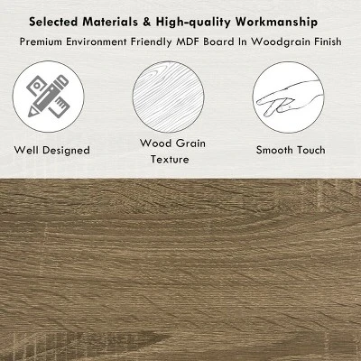 Costway Rustic TV Stand Entertainment Center Farmhouse Console Storage Wood Cabinet 6 Costway Rustic TV Stand Entertainment Center Farmhouse Console Storage Wood Cabinet - Image 6