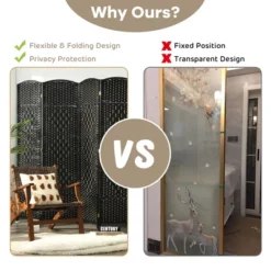 Costway 6-Panel Room Divider 6Ft Weave Fiber Folding Privacy Screen BrownBlack 17 Costway 6-Panel Room Divider 6Ft Weave Fiber Folding Privacy Screen BrownBlack -Baxton Studio Shop GUEST b998c034 b7aa 416f 91c7 1442ddbbf6ed