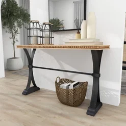 Industrial Wood Console Table Brown - Olivia & May -Baxton Studio Shop GUEST b9acfd98 5407 46c3 bc1f 668e24967519