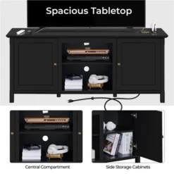 Yaheetech 24.6in Height Mid-century TV Stand TV Console Table Black -Baxton Studio Shop GUEST b9b64f6f 4a45 4f60 ac66 15c60863eecf