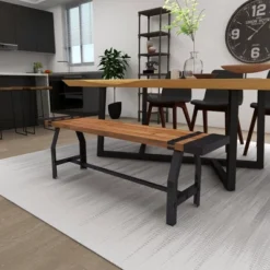 Industrial Metal And Brown Wood Bench Brown - Olivia & May -Baxton Studio Shop GUEST b9d86c91 f48a 4274 a426 8aff15dab8b0