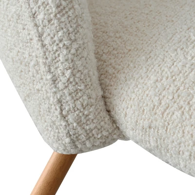 Edwin Boucle Dining Chair Set Of 6,Modern Kitchen Dining Room Chairs With Curved Round Backrest,Boucle Chairs With Oak Metal Legs -Maison Boucle 5 Edwin Boucle Dining Chair Set Of 6,Modern Kitchen Dining Room Chairs With Curved Round Backrest,Boucle Chairs With Oak Metal Legs -Maison Boucle - Image 5