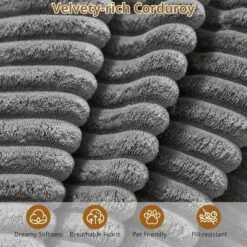 137" Sectional Couch Cloud Modular Modern U-Shaped Sofa With Chaise Lounge, Corduroy Fabric, No Assembly Required -Baxton Studio Shop GUEST ba1e692f 1c22 4431 a309 c31d28eabd47