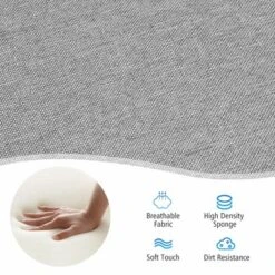 Costway Set Of 2 Upholstered Fabric Accent Chairs W/ Rubber Wood Legs Dark GrayLight Gray -Baxton Studio Shop GUEST ba2d61d9 8ef6 46d8 aed7 51b0a40dcd88