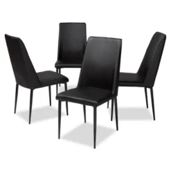 Set Of 4 Chandelle Modern And Contemporary Faux Leather Upholstered Dining Chairs - Baxton Studio -Baxton Studio Shop GUEST ba415cca aa00 4311 ae15 ffec7d742227