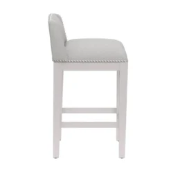 Set Of 2 26" Bronn Non Swivel Counter Height Barstools White /Silver - Hillsdale Furniture -Baxton Studio Shop GUEST ba870bd6 722a 4637 b869 c112eab511a8