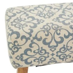 Bohemian Wood Upholstered Fabric Bench Large Cream - Olivia & May -Baxton Studio Shop GUEST ba91c11c 89e8 424d 9d8a 7134734fe5a0