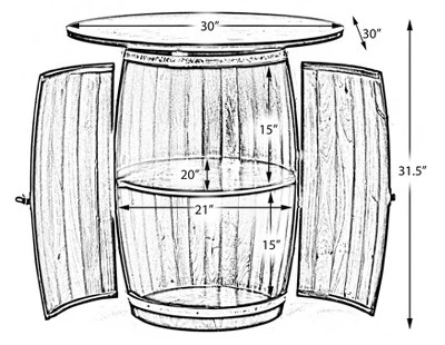 Vintiquewise Wine Barrel Round Table Wine Storage Cabinet 5 Vintiquewise Wine Barrel Round Table Wine Storage Cabinet - Image 5