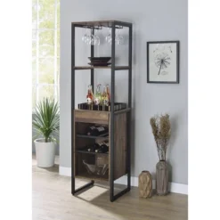 Narik Wine Rack Weathered Oak - Acme Furniture -Baxton Studio Shop GUEST baa239f1 076e 456e 82d8 444339adf6a0