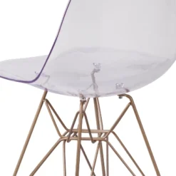 Flash Furniture Elon Series Ghost Chair With Gold Metal Base -Baxton Studio Shop GUEST baa62b36 384f 4736 9caf 7f39cbc352a8
