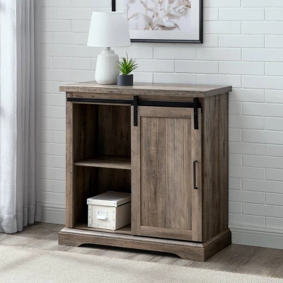 Tertia Grooved Sliding Barn Door Transitional Accent Cabinet - Saracina Home 6 Tertia Grooved Sliding Barn Door Transitional Accent Cabinet - Saracina Home - Image 6