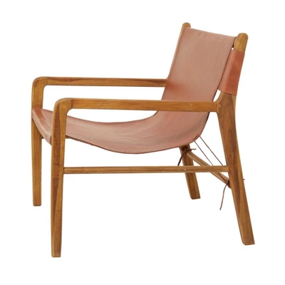 Contemporary Modern Genuine Leather Lounge Sling Chair - Olivia & May 2 Contemporary Modern Genuine Leather Lounge Sling Chair - Olivia & May - Image 2