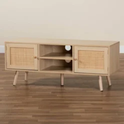 Sebille Wood With Natural Rattan 2 Door TV Stand For TVs Up To 45" Light Brown - Baxton Studio 16 Sebille Wood With Natural Rattan 2 Door TV Stand For TVs Up To 45" Light Brown - Baxton Studio -Baxton Studio Shop GUEST bad1c627 d564 4e7c 8b86 cdb686f59b59