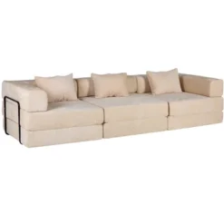 TIRAMISUBEST 39 Inch Compression Sofa Chenille Foldable Floor Bed Fixed Frame 1-3 Seater Boneless Modular Living Room -Baxton Studio Shop GUEST bb061532 ae0a 4bc9 8f82 1b98c364ebfc