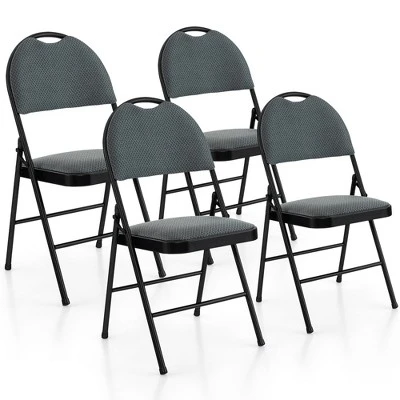 Costway 2/4 Pack Folding Chairs Portable Padded Office Kitchen Dining Chairs Grey 11 Costway 2/4 Pack Folding Chairs Portable Padded Office Kitchen Dining Chairs Grey - Image 11
