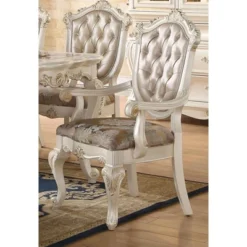 Set Of 2 Chantelle Arm Dining Chair Pearl White/Rose Gold - Acme Furniture -Baxton Studio Shop GUEST bb1f15d0 d3de 48d1 8ced d08c276678ea