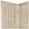 5 1/2 Ft. Tall Bamboo Matchstick Woven Room Divider - Burnt White (4 Panel)