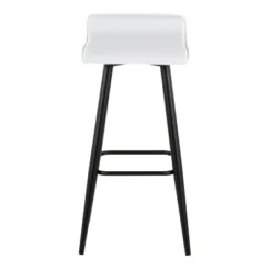 Set Of 2 Ale Faux Leather/Steel Barstools Black/White - LumiSource -Baxton Studio Shop GUEST bb2e1e0a 7b90 40df 90a7 241e402fc9a7